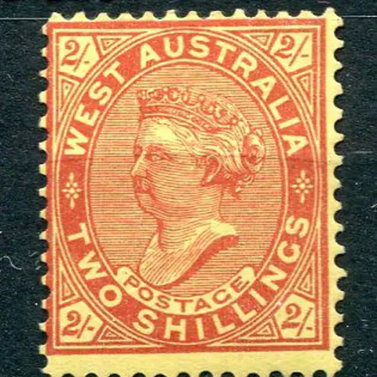 1902 2/- dark red/yellow with sideways wmk. MLH, ...