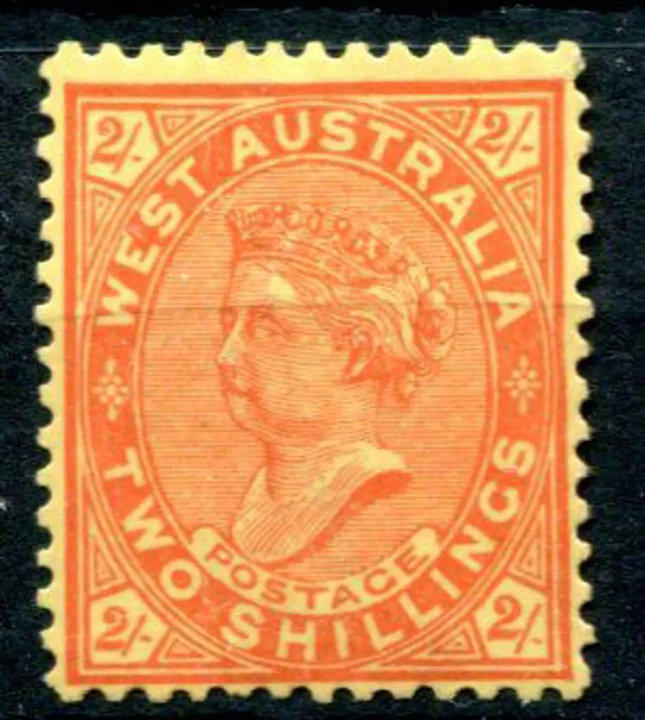 1906 2/- orange/yellow. MLH. SG 124b, (ACSC 59c) Image 1++