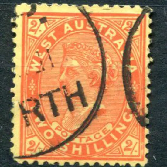 1911 2/- vermilion/yellow. Neat Perth parcel ...
