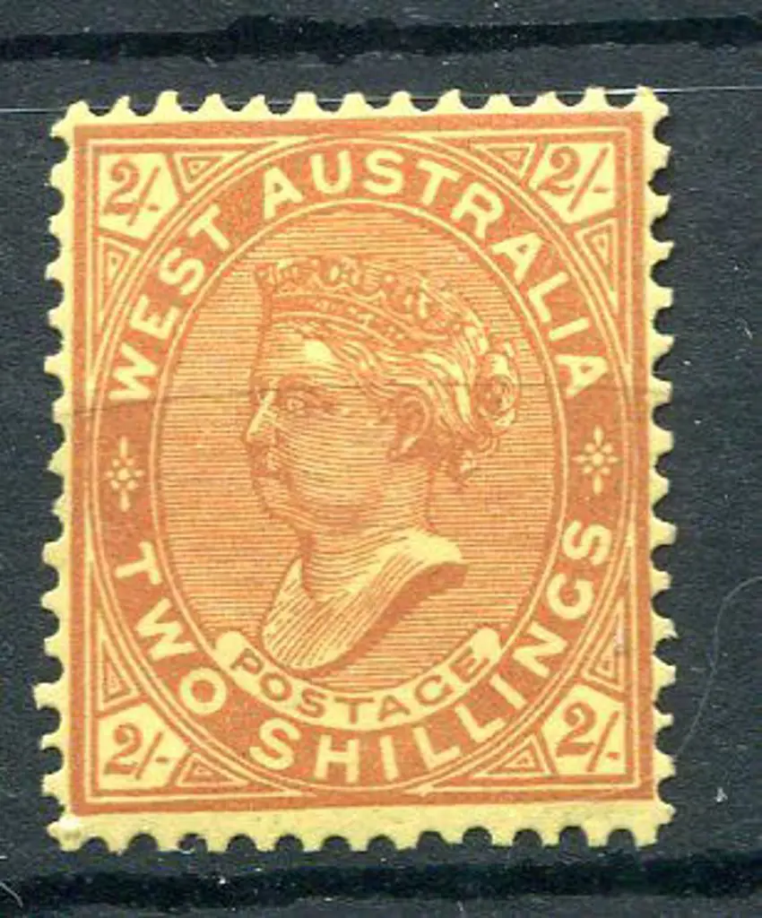 1911 2/- brown/yellow, MLH. ACSC W59d, Cat. $250 Image 1++