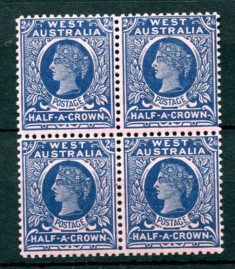 1902 2/6d deep blue/rose. MUH block of 4. Centred ... Image 1++