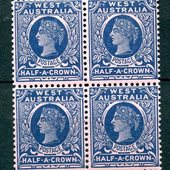 1902 2/6d deep blue/rose. MUH block of 4. Centred ...