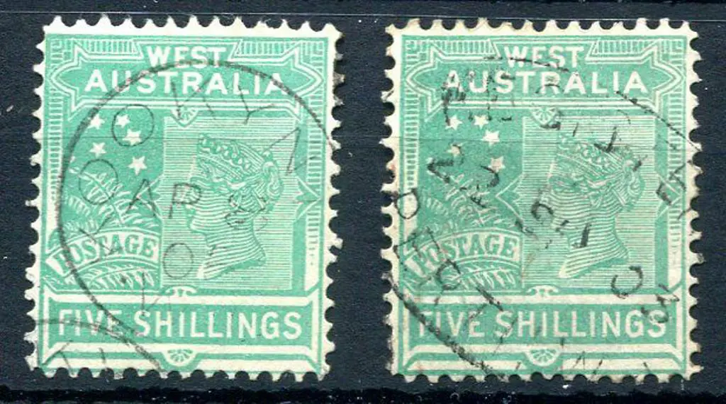 1902 5/- emerald-green Die I fine used with ... Image 1++