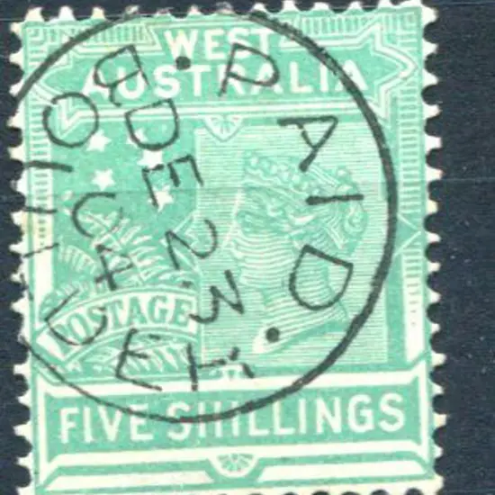 1902 5/- emerald-green. Superb used with crisp ...