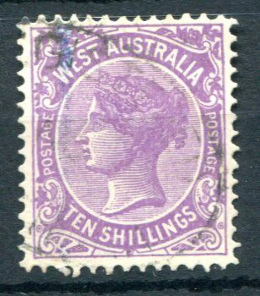 1902 10/- deep mauve. Used. SG 127, Cat. £100 Image 1++