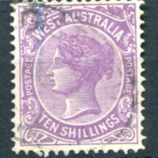 1902 10/- deep mauve. Used. SG 127, Cat. £100