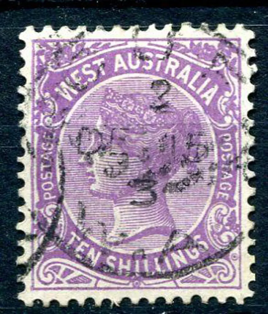 1902 10/- deep mauve. Fine used with part 1903 Cue ... Image 1++