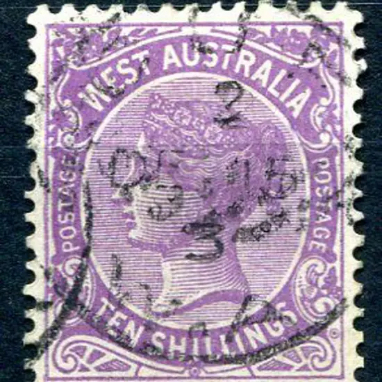 1902 10/- deep mauve. Fine used with part 1903 Cue ...