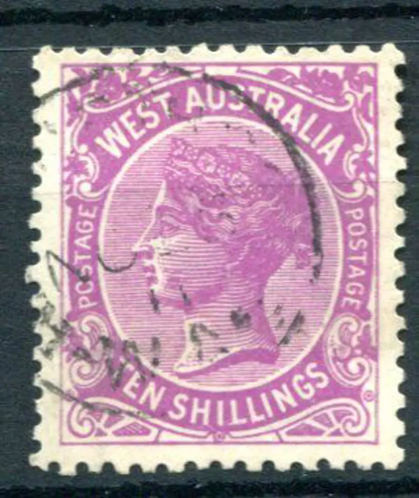 1910 10/- bright purple. Fine used by indistinct ... Image 1++