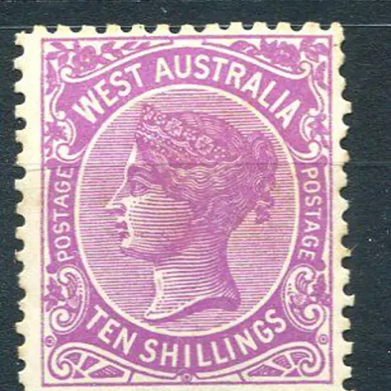 1910 10/- bright purple. MH with even gum toning. ...