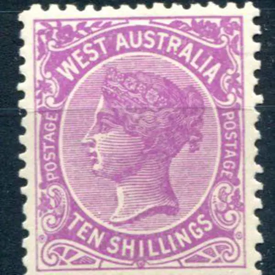 1910 10/- bright purple with "colour dot in right ...