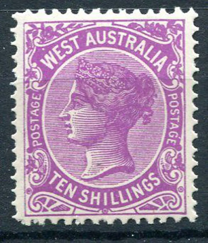 1910 10/- bright purple. Fine & fresh MUH. SG ... Image 1++