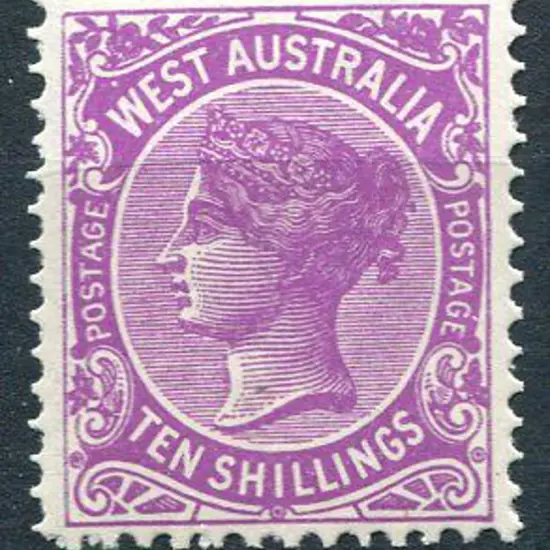 1910 10/- bright purple. Fine & fresh MUH. SG ...