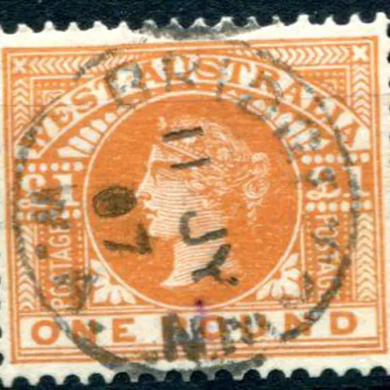 1902 £1 orange-brown. Fine used with Bridgetown 11 ...