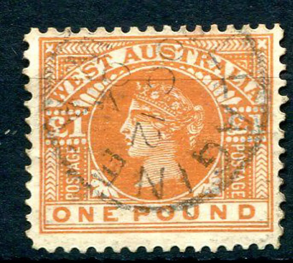 1902 £1 orange-brown. Fine used with Nullagine cds ... Image 1++
