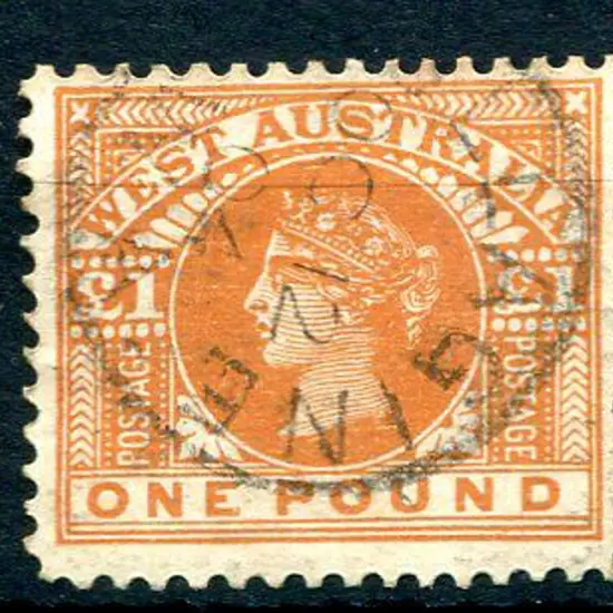1902 £1 orange-brown. Fine used with Nullagine cds ...