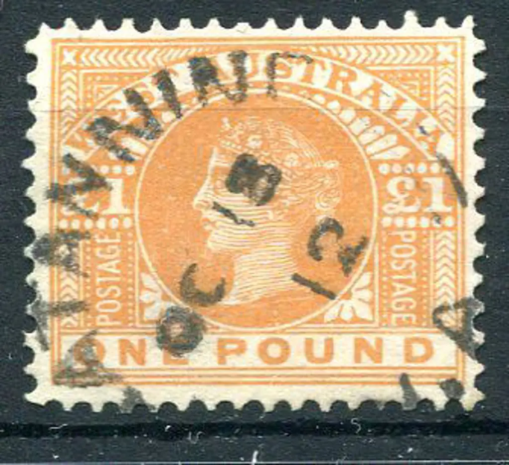 1909 £1 orange. Fine used with neat Katanning OC ... Image 1++