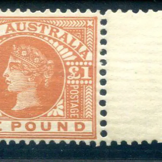 1902 £1 orange-brown. MVLH on right selvedge but ...