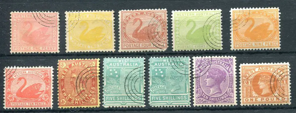 1902-1911 1d, 2d, 4d, 8d, 9d, 10d, 2/-, 5/- (Die ... Image 1++