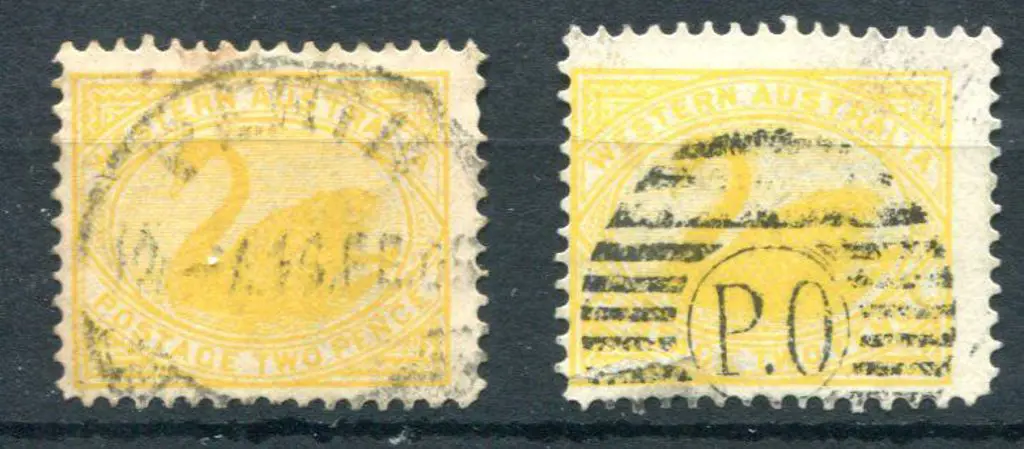 1902/11 2d yellows with upright & upright & ... Image 1++