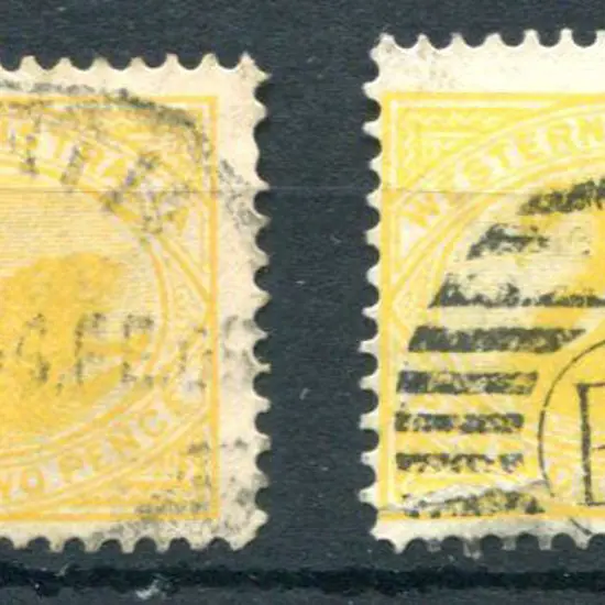 1902/11 2d yellows with upright & upright & ...