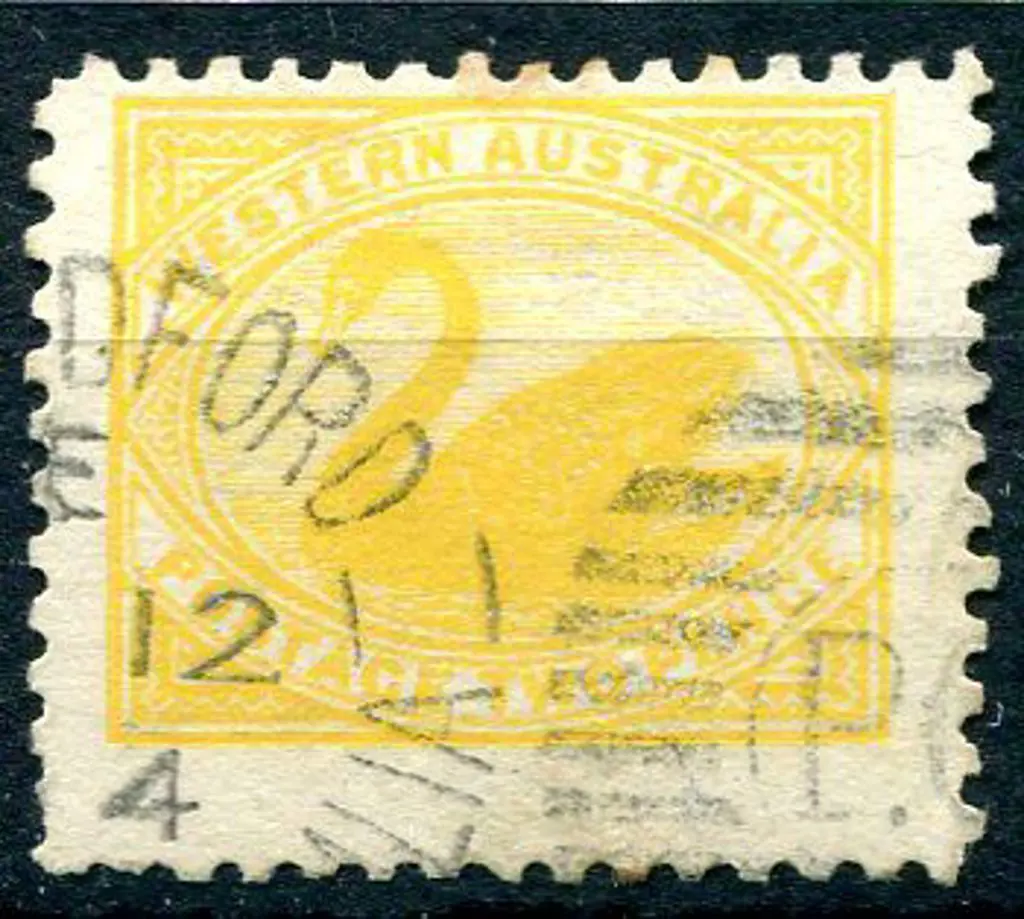 1902 2d yellow. Fine used with 1904 Guildford ... Image 1++