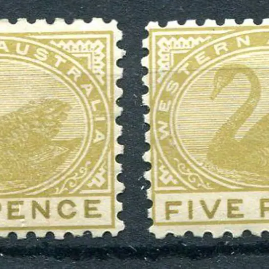 1902 5d bistre in 2 shades. MLH pair. SG 132, Cat. ...