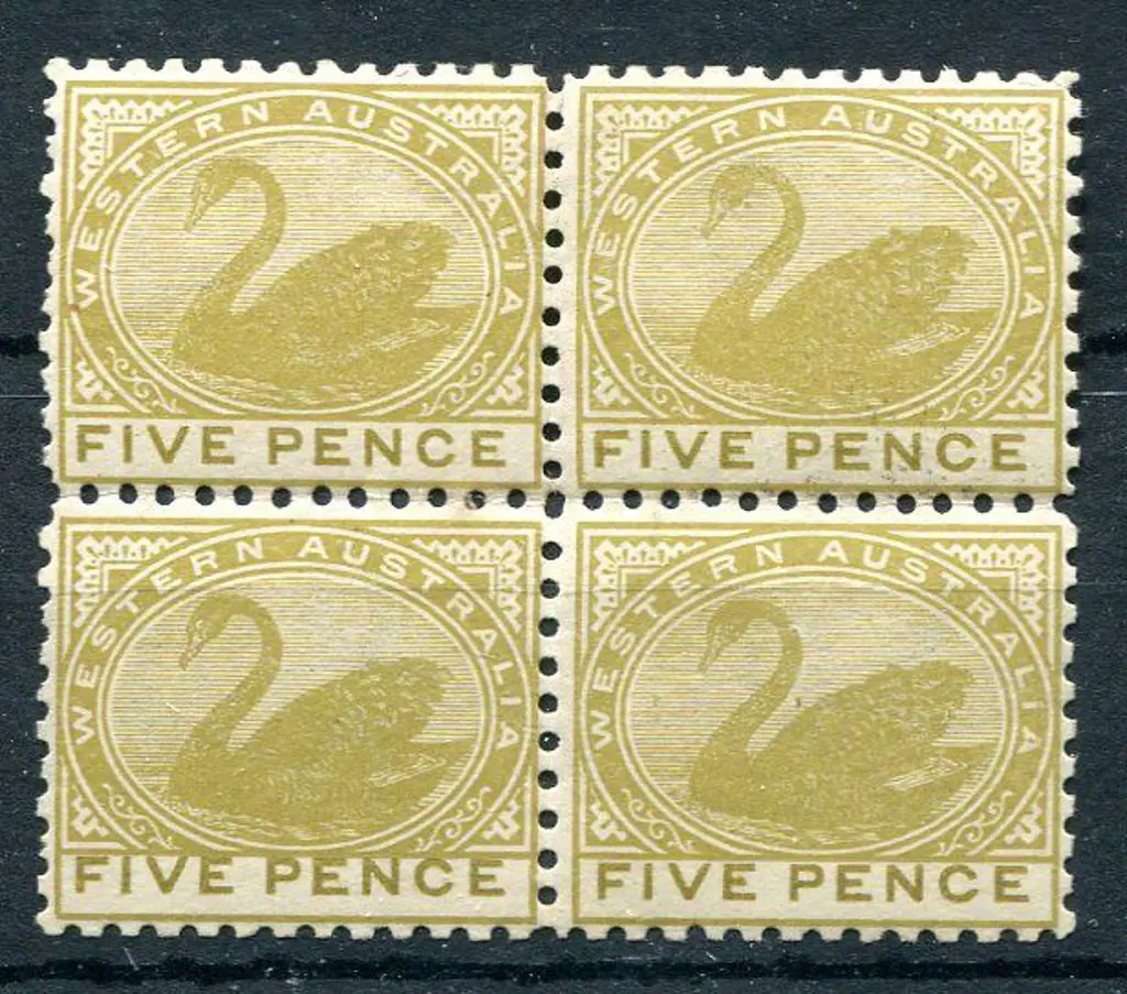 1902 5d bistre block of 4. MUH/MLH, couple of ... Image 1++