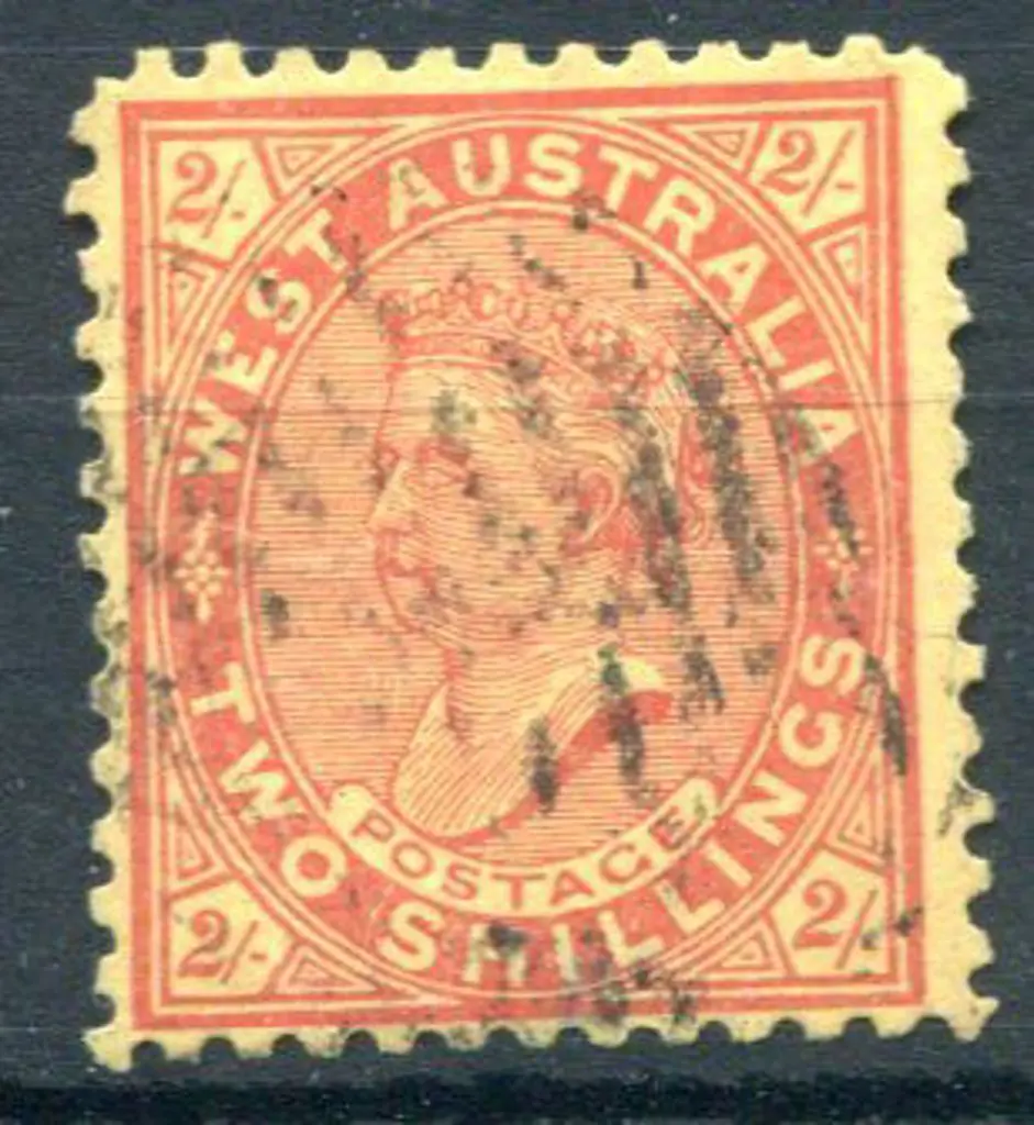 1902 2/- bright red/yellow. F/U. SG 134, Cat. £180 Image 1++
