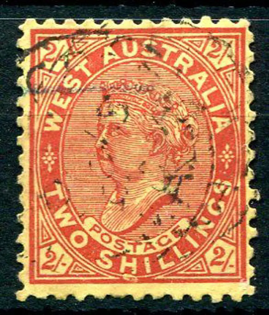1902 2/- bright red/yellow. Used, centered top ... Image 1++