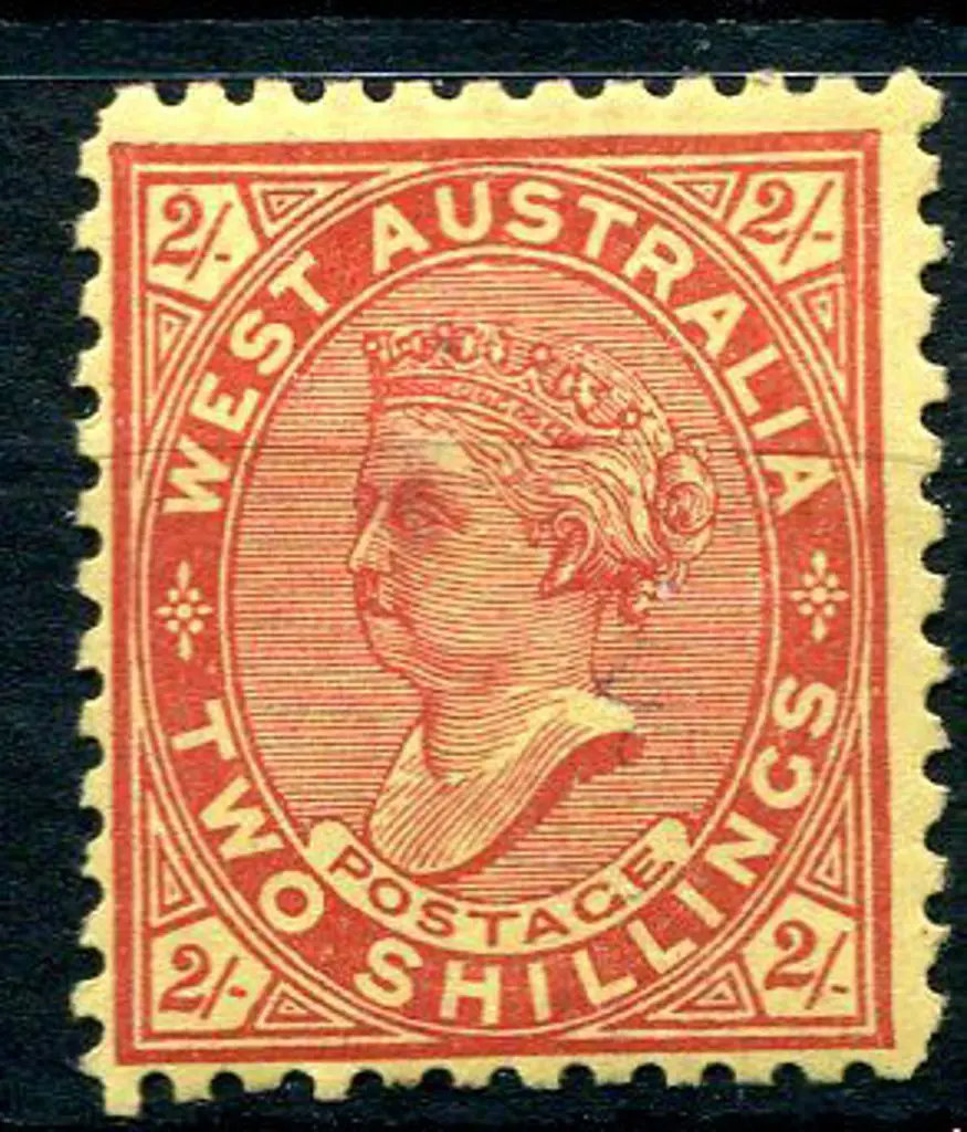1902 2/- bright red/yellow. MH, small grease stain ... Image 1++
