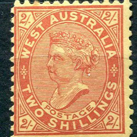 1902 2/- bright red/yellow. Mint without gum, ...