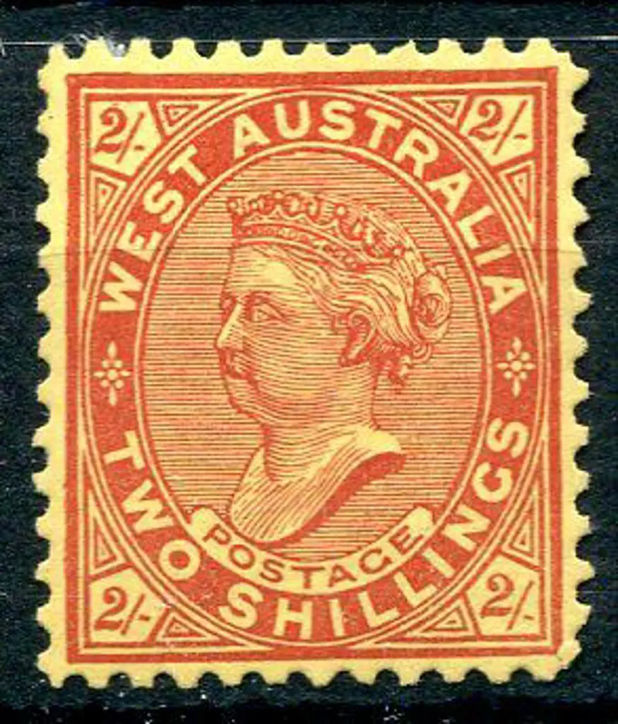 1902 2/- bright red/yellow. MH with almost full ... Image 1++
