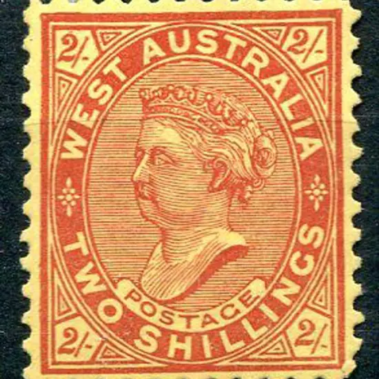 1902 2/- bright red/yellow. MH with almost full ...