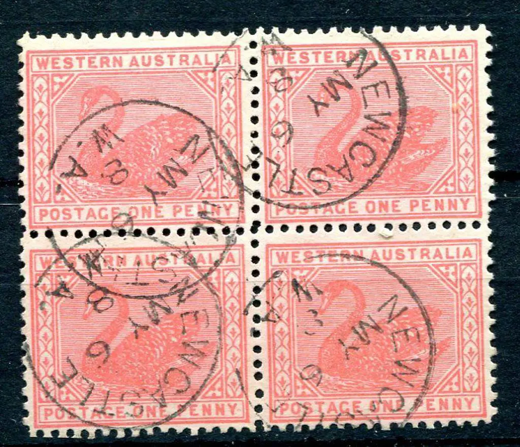 1905 1d rose-pink. Fine used block of 4 with crisp ... Image 1++