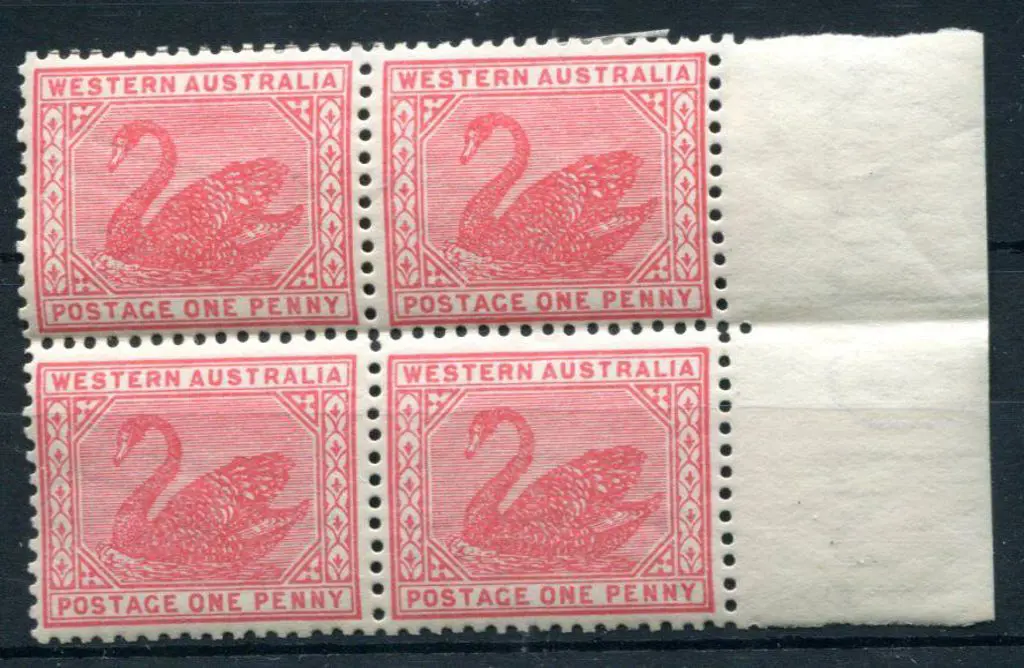1905/12 1d rose-pink block of 4 with right ... Image 1++