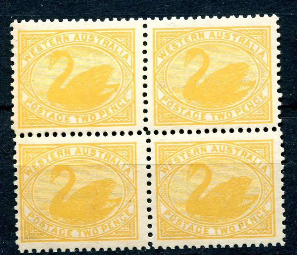 1905 2d yellow. MUH block of 4. Bright fresh ... Image 1++
