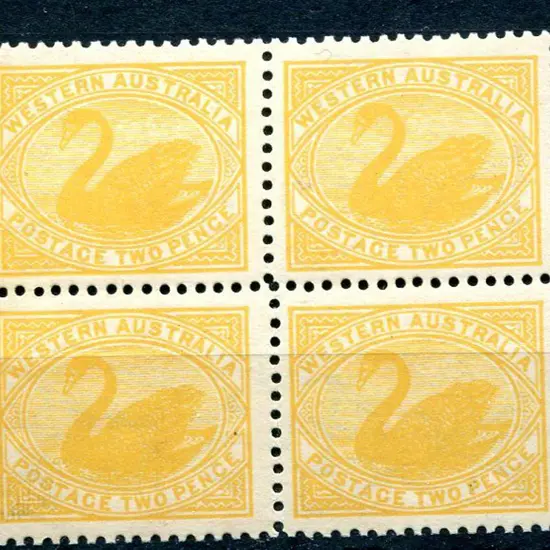1905 2d yellow. MUH block of 4. Bright fresh ...