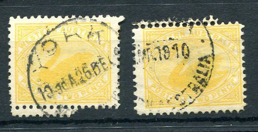 1905 2d yellow. 2 used examples showing part ... Image 1++