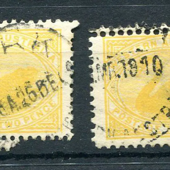 1905 2d yellow. 2 used examples showing part ...