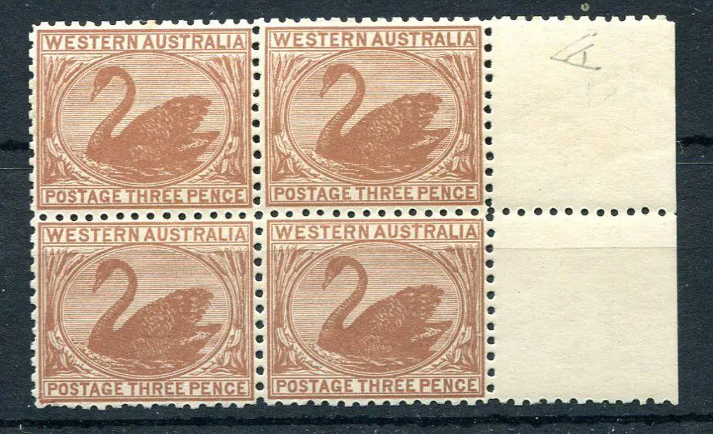 1906 3d brown. Right marginal block of 4. Fresh ... Image 1++