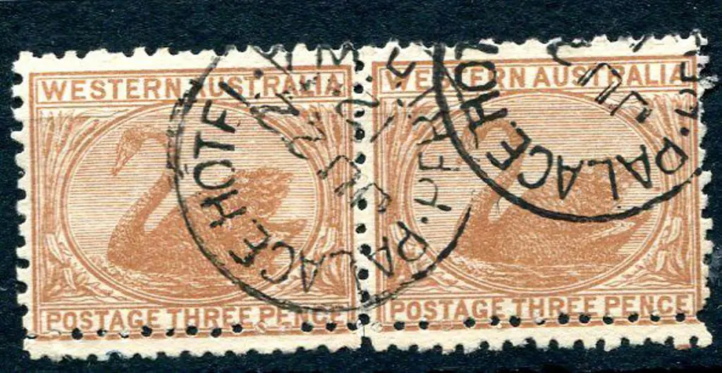 1906 3d brown horiz pair with double perfs at ... Image 1++