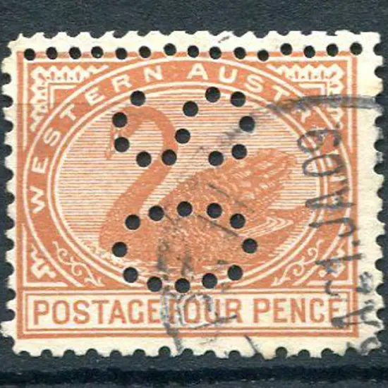 1908 4d pale chestnut with double perfs at top. ...