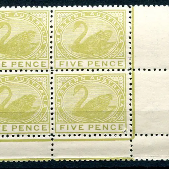 1905 5d pale olive-bistre upper pane lower right ...