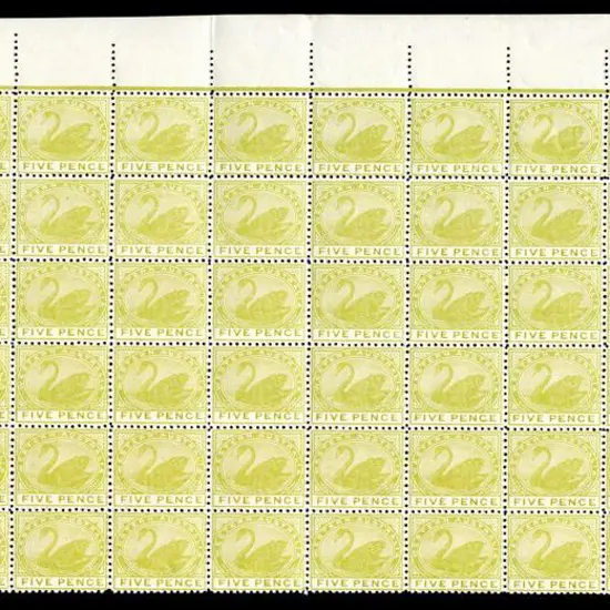 1912 5d pale greenish yellow, Crown over double ...