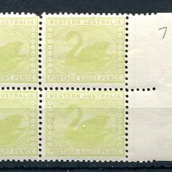 1912 8d apple-green, right large selvedge block of ...