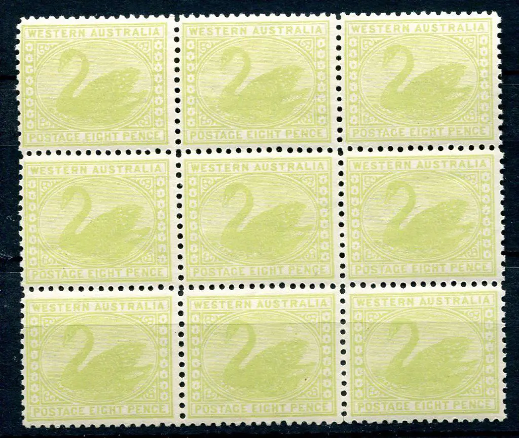 1912 8d apple-green. An attractive MUH block of 9 ... Image 1++