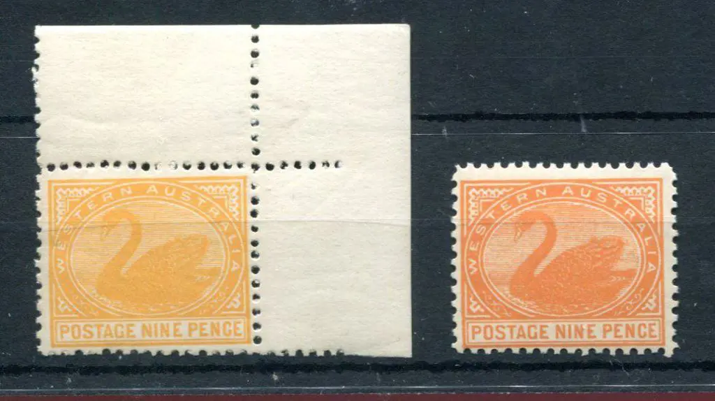 1905/12 9d orange & 9d red-orange, Crown & A ... Image 1++