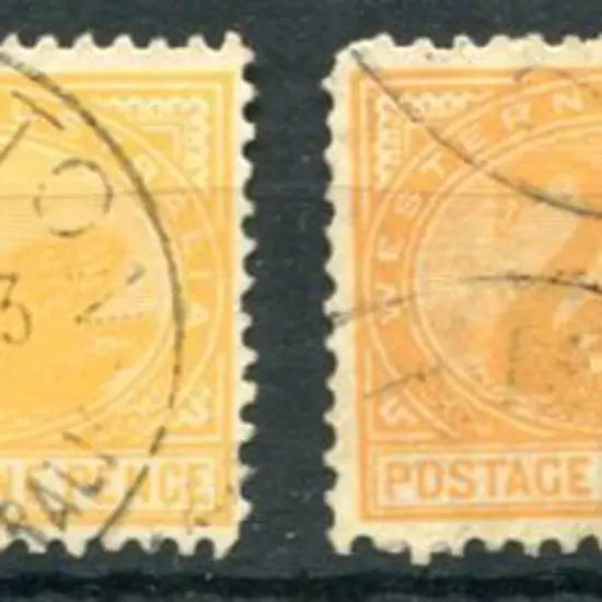 1912 9d yellow-orange with upright & upright ...