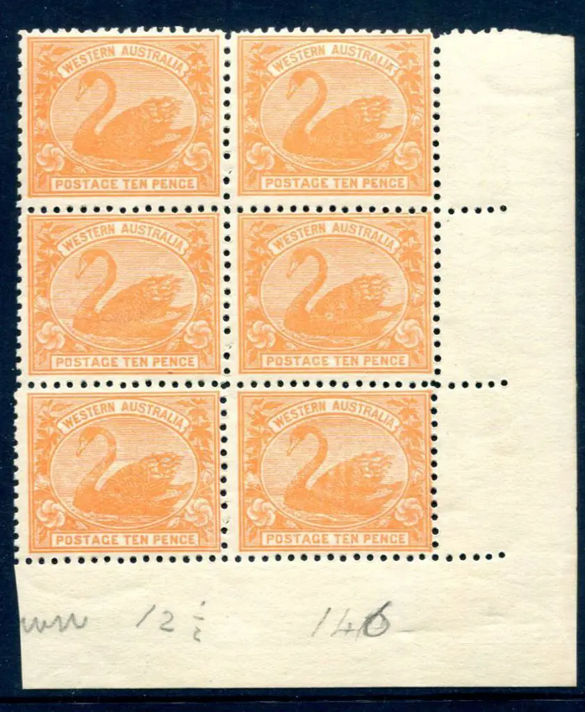 1910 10d rose-orange in bottom right hand selvedge ... Image 1++